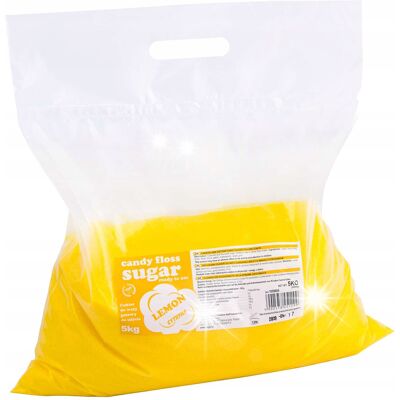 GSG24 Kolorowy Smakowy Cukier Do Waty Cukrowej Żółty O Smaku Cytrynowym 5kg GSG24 Kolorowy Smakowy Cukier Do Waty Cukrowej Żółty O Smaku Cytrynowym 5kg