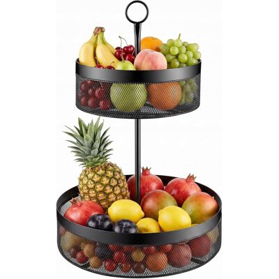 Inny producent Kosz 2-Poziomowy Metalowy Etagerka Na Owoce Warzywa Chleb Czarny Kuchennia Inny producent Kosz 2-Poziomowy Metalowy Etagerka Na Owoce Warzywa Chleb Czarny Kuchennia
