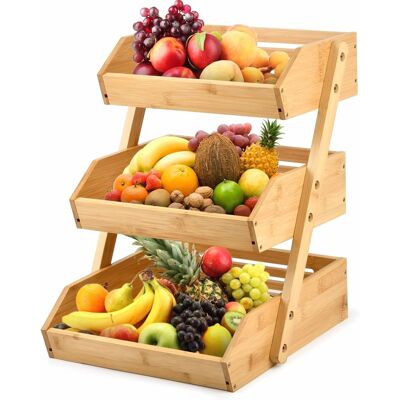 Inny producent Kosz Owoce Bambusowy 3 Poziomy Stojak Warzywa 41 Cm Szeroki Inny producent Kosz Owoce Bambusowy 3 Poziomy Stojak Warzywa 41 Cm Szeroki
