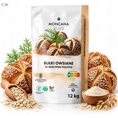 Mieszanka Na Bułki Owsiane Bezglutenowe 12kg Ze Skrzypem Polnym Moncana Mieszanka Na Bułki Owsiane Bezglutenowe 12kg Ze Skrzypem Polnym Moncana