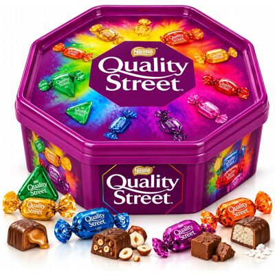 Nestle Nestlé Quality Street Praliny Czekoladki Mix Słodyczy Puszka 550 G Nestle Nestlé Quality Street Praliny Czekoladki Mix Słodyczy Puszka 550 G