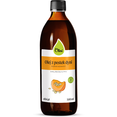 Olini Olej Z Pestek Dyni 500ml Olini Olej Z Pestek Dyni 500ml