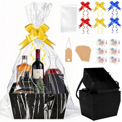 Inny producent Zestaw 6x Kosz Prezentowy Duży Karton Kraft Wstążki Folia Bileciki Inny producent Zestaw 6x Kosz Prezentowy Duży Karton Kraft Wstążki Folia Bileciki