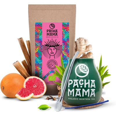 Zestaw Guayusa Pachamama Heartwarming 100g Akcesoria Zestaw Guayusa Pachamama Heartwarming 100g Akcesoria