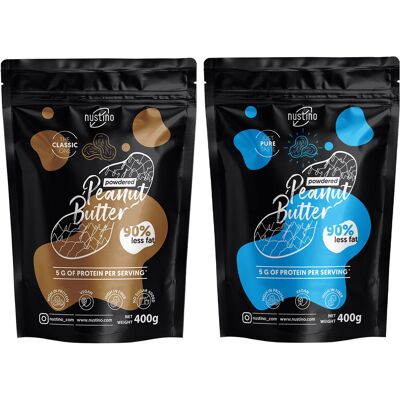Zestaw Masło Orzechowe W Proszku Nustino 2x400g Zestaw Masło Orzechowe W Proszku Nustino 2x400g