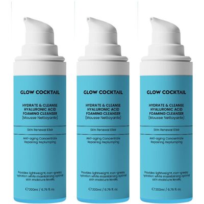 3x pianka oczyszczająca Hydrate & Cleanse kwas hialuronowy 200 ml 3x pianka oczyszczająca Hydrate & Cleanse kwas hialuronowy 200 ml