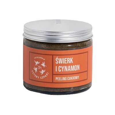 Mydlarnia Cztery Szpaki, Peeling cukrowy świerk i cynamon, 250 ml Mydlarnia Cztery Szpaki, Peeling cukrowy świerk i cynamon, 250 ml