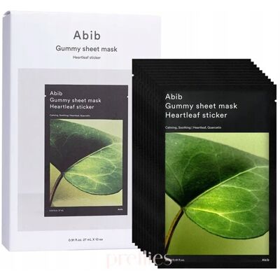 Abib Gummy Sheet Mask Heartleaf Sticker Kojąca Maska w Płachcie Zestaw 10szt Abib Gummy Sheet Mask Heartleaf Sticker Kojąca Maska w Płachcie Zestaw 10szt