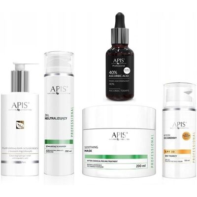 APIS ZABIEG KWASOWY KWAS ASKORBINOWY 40% TONIK NEUTRALIZATOR MASKA KREM SPF APIS ZABIEG KWASOWY KWAS ASKORBINOWY 40% TONIK NEUTRALIZATOR MASKA KREM SPF