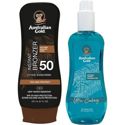 Australian Gold Balsam Z Bronzerem SPF50 + Aloe Freeze Gel Australian Gold Balsam Z Bronzerem SPF50 + Aloe Freeze Gel