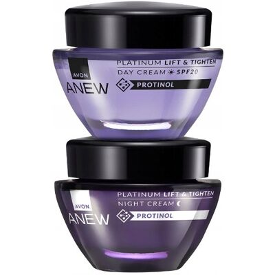 AVON Zestaw kremów liftingujących Anew Platinum 50+ dzień+noc + torebka AVON Zestaw kremów liftingujących Anew Platinum 50+ dzień+noc + torebka