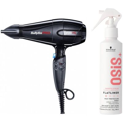 BaByliss PRO Caruso HQ 2400W BAB6970IE + Schwarzkopf Osis Flatliner Heat Protection Spray 200ml BaByliss PRO Caruso HQ 2400W BAB6970IE + Schwarzkopf Osis Flatliner Heat Protection Spray 200ml