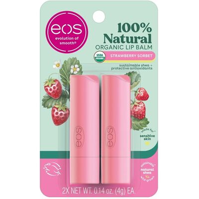 Balsam do ust Eos 100% Natural o smaku sorbetu truskawkowego Balsam do ust Eos 100% Natural o smaku sorbetu truskawkowego