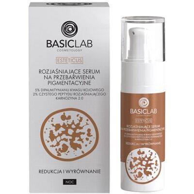 BASICLAB ROZJAŚNIAJĄCE SERUM NA PRZEBARWIENIA PIGMENTACYJNE NA NOC 30ML BASICLAB ROZJAŚNIAJĄCE SERUM NA PRZEBARWIENIA PIGMENTACYJNE NA NOC 30ML