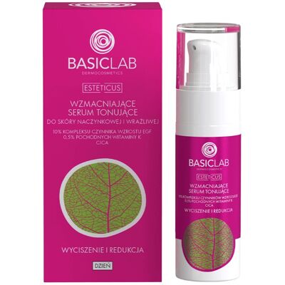BASICLAB Wzmacniające serum tonujące do skóry naczynkowej i wrażliwej 30 ml BASICLAB Wzmacniające serum tonujące do skóry naczynkowej i wrażliwej 30 ml