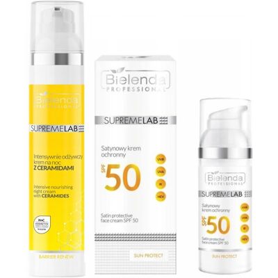 Bielenda, Krem Z Ceramidami Na Noc, 100ml+bielenda Satynowy Krem Ochronny, 50ml Bielenda, Krem Z Ceramidami Na Noc, 100ml+bielenda Satynowy Krem Ochronny, 50ml