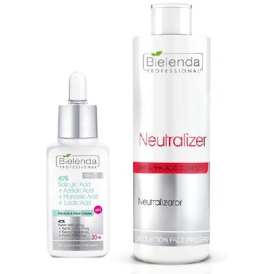 Bielenda Professional Zestaw Kwas Salicylowy 40% 30ml Neutralizator 200g Bielenda Professional Zestaw Kwas Salicylowy 40% 30ml Neutralizator 200g