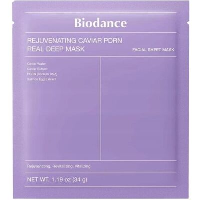 Biodance, Rejuvenating Caviar PDRN Real Deep Mask maska do twarzy w płachcie 4x34g Biodance, Rejuvenating Caviar PDRN Real Deep Mask maska do twarzy w płachcie 4x34g