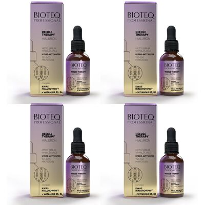 BIOTEQ REEDLE THERAPY SET 4 x HYALURON 30 ml - zestaw 4 sztuk mezo serum nawilżające mikroigły - kwas hialuronowy BIOTEQ REEDLE THERAPY SET 4 x HYALURON 30 ml - zestaw 4 sztuk mezo serum nawilżające mikroigły - kwas hialuronowy