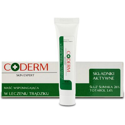 Coderm, Maść na trądzik totarol czysty śluz ślimaka, 15 ml Coderm, Maść na trądzik totarol czysty śluz ślimaka, 15 ml