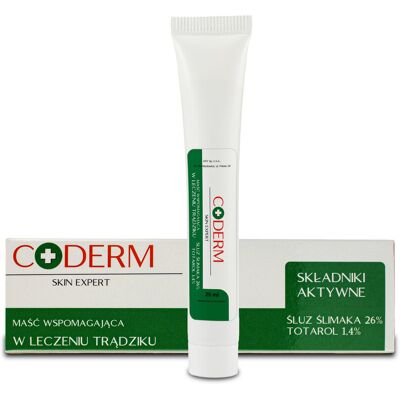 Coderm, Maść na trądzik totarol czysty śluz ślimaka, 25 ml Coderm, Maść na trądzik totarol czysty śluz ślimaka, 25 ml