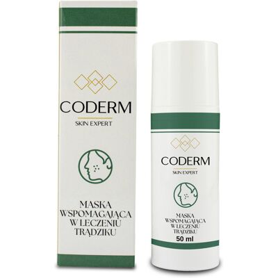 Coderm, Maska na trądzik ze śluzem ślimaka i totarolem, Bezkonkurencyjna, 50ml Coderm, Maska na trądzik ze śluzem ślimaka i totarolem, Bezkonkurencyjna, 50ml