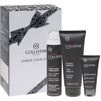 Collistar Set (Collistar Uomo Perfect Adherence Shaving Foam For Sensitive Skin 75 Ml Toning Shower Gel 100 Ml Energizing Cleansing Gel 30 Ml) Collistar Set (Collistar Uomo Perfect Adherence Shaving Foam For Sensitive Skin 75 Ml Toning Shower Gel 100 Ml Energizing Cleansing Gel 30 Ml)