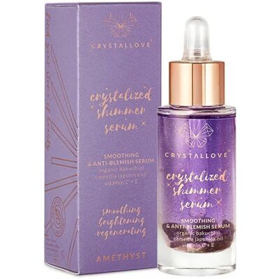 Crystallove, Crystalized Amethyst Shimmer Serum, Serum wygładzające redukujące niedoskonałości cery, 30 ml Crystallove, Crystalized Amethyst Shimmer Serum, Serum wygładzające redukujące niedoskonałości cery, 30 ml