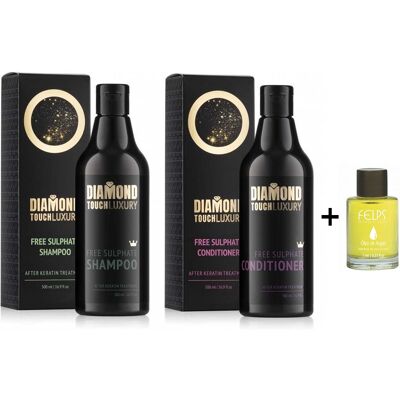 Diamond zestaw po keratynie 2x500ml + olejek 7ml Diamond zestaw po keratynie 2x500ml + olejek 7ml