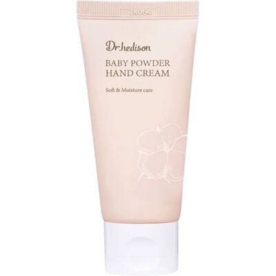 Dr. Hedison, Baby Powder, Masło shea, Nawilżający, Krem do rąk, 50 ml Dr. Hedison, Baby Powder, Masło shea, Nawilżający, Krem do rąk, 50 ml
