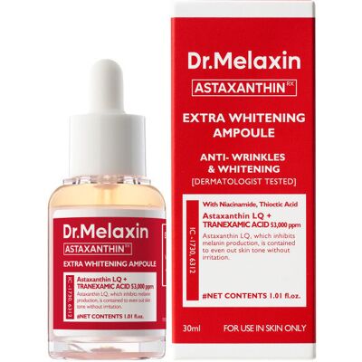DR. MELAXIN ASTAXANTHIN BRIGHTENING AMPOULE Rozjaśniające serum-ampułka z astaksantyną 30 ml DR. MELAXIN ASTAXANTHIN BRIGHTENING AMPOULE Rozjaśniające serum-ampułka z astaksantyną 30 ml
