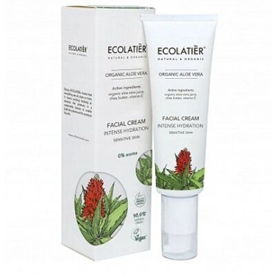 ECOLATIER Krem do twarzy intensywnie nawilżający organiczny aloes 50ml ECOLATIER Krem do twarzy intensywnie nawilżający organiczny aloes 50ml