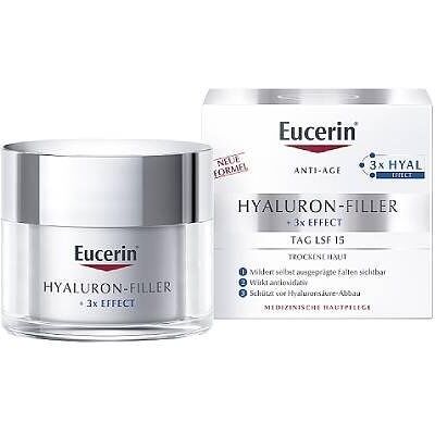 Eucerin Hyaluron-Filler Przeciwzmarszczkowy krem na dzień SPF15 do skóry suchej, 50ml Eucerin Hyaluron-Filler Przeciwzmarszczkowy krem na dzień SPF15 do skóry suchej, 50ml
