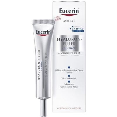 Eucerin Hyaluron Filler Przeciwzmarszczkowy krem pod oczy SPF15, 15ml Eucerin Hyaluron Filler Przeciwzmarszczkowy krem pod oczy SPF15, 15ml