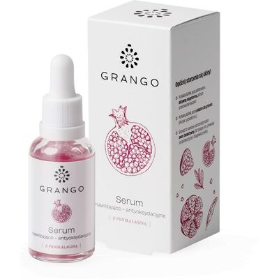 GRANGO, Serum Hialuronowe nawilżenie I Antyoksydacja z aktywną Punikalaginą 40% ze skórki Granatu. 30 ml./1 opak. GRANGO, Serum Hialuronowe nawilżenie I Antyoksydacja z aktywną Punikalaginą 40% ze skórki Granatu. 30 ml./1 opak.
