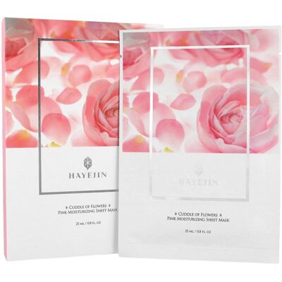 Hayejin, Cuddle of Flowers Pink Moisturizing Sheet Mask, zestaw, 5 sztuk Hayejin, Cuddle of Flowers Pink Moisturizing Sheet Mask, zestaw, 5 sztuk