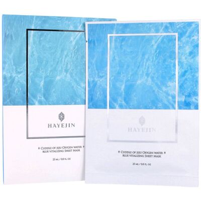 Hayejin, Cuddle of Jeju Oxygen Water Blue Vitalizing Sheet Mask, Zestaw 5 sztuk Hayejin, Cuddle of Jeju Oxygen Water Blue Vitalizing Sheet Mask, Zestaw 5 sztuk