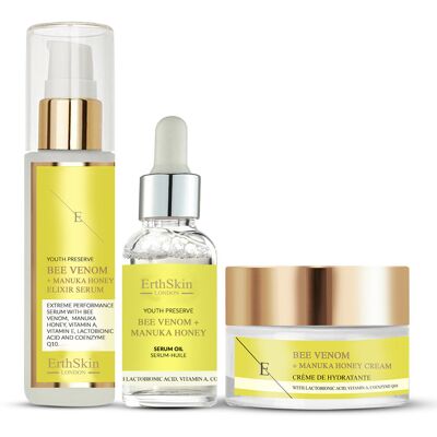 Zestaw Erth Skin London Jad pszczeli + Miód manuka - Zestaw do pielęgnacji skóry Zestaw Erth Skin London Jad pszczeli + Miód manuka - Zestaw do pielęgnacji skóry