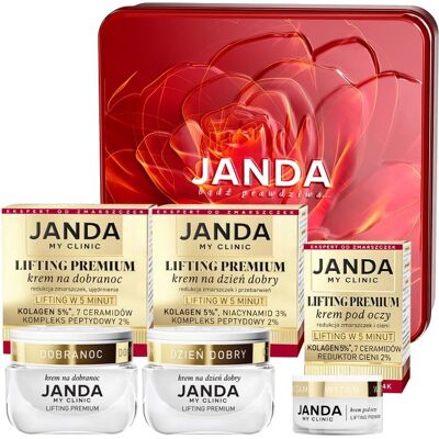 JANDA Zestaw Lifting Premium - krem na dzień,na noc i pod oczy w puszce prezentowej JANDA Zestaw Lifting Premium - krem na dzień,na noc i pod oczy w puszce prezentowej