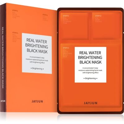 Jayjun Real Water Brightening Black Mask - Maska na twarz rozświetlająca i nawilżająca Jayjun Real Water Brightening Black Mask - Maska na twarz rozświetlająca i nawilżająca