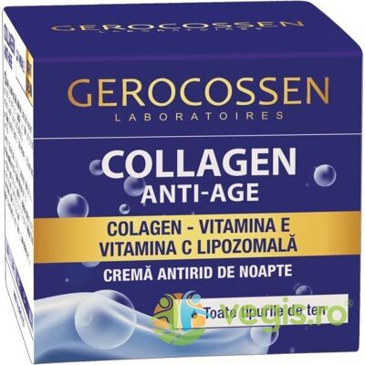 Kolagenowy krem przeciwzmarszczkowy na noc z liposomalną witaminą E i witaminą C 50ml Kolagenowy krem przeciwzmarszczkowy na noc z liposomalną witaminą E i witaminą C 50ml