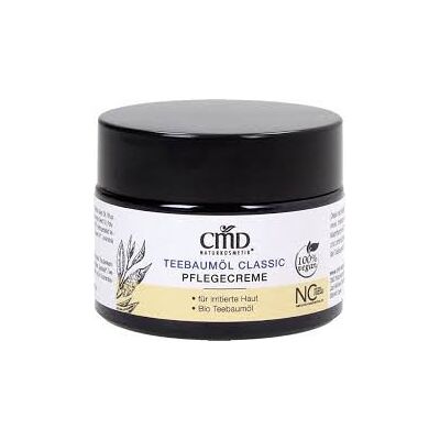 Krem do twarzy z olejem z drzewa herbacianego CMD 50ml szklany słoiczek Krem do twarzy z olejem z drzewa herbacianego CMD 50ml szklany słoiczek