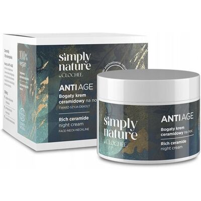 Krem przeciwstarzeniowy do twarzy Clochee Simply Nature na noc 50 ml Krem przeciwstarzeniowy do twarzy Clochee Simply Nature na noc 50 ml