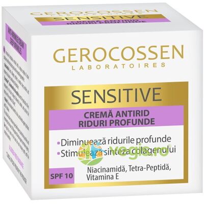 Krem przeciwzmarszczkowy na głębokie zmarszczki z filtrem SPF10 Sensitive 50ml Krem przeciwzmarszczkowy na głębokie zmarszczki z filtrem SPF10 Sensitive 50ml