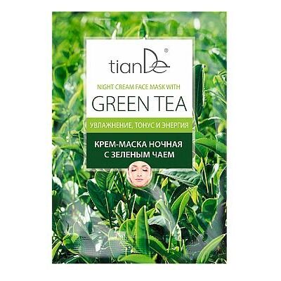 Kremowa maska do twarzy na noc z Zieloną herbatą 18 g TIANDE Kremowa maska do twarzy na noc z Zieloną herbatą 18 g TIANDE