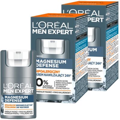 L'Oréal Men Expert Magnesium Defense Hipoalergiczny Krem Nawilżający 2x50ml L'Oréal Men Expert Magnesium Defense Hipoalergiczny Krem Nawilżający 2x50ml