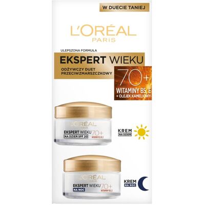 L’ORÉAL PARIS Ekspert Wieku 70+ – Zestaw kremów na dzień SPF 20 + na noc L’ORÉAL PARIS Ekspert Wieku 70+ – Zestaw kremów na dzień SPF 20 + na noc