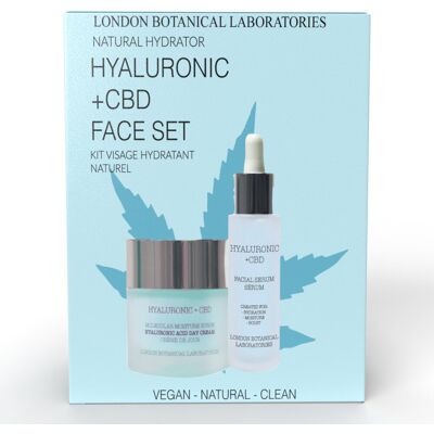 Zestaw Twarzowy CBD + Kwas Hialuronowy od London Botanical Laboratories - Serum + Krem Zestaw Twarzowy CBD + Kwas Hialuronowy od London Botanical Laboratories - Serum + Krem