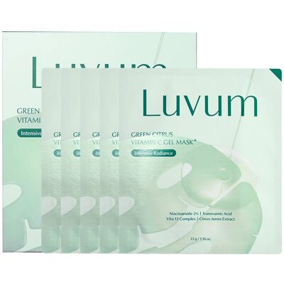 LUVUM GREEN CITRUS VITAMIN C GEL MASK Hydrożelowa maseczka witaminą C i kwasem traneksamowym 5 szt. LUVUM GREEN CITRUS VITAMIN C GEL MASK Hydrożelowa maseczka witaminą C i kwasem traneksamowym 5 szt.