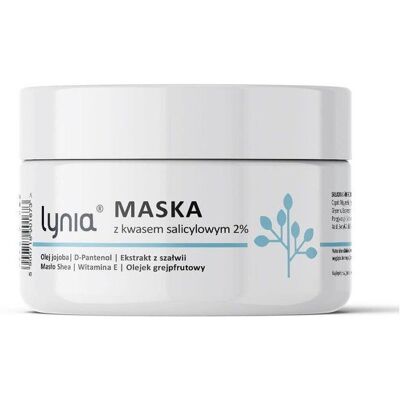 Lynia Maska do twarzy z kwasem salicylowy 2% 50ml Lynia Maska do twarzy z kwasem salicylowy 2% 50ml